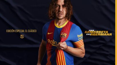 PUYOL PRESENTA CAMISETA DEL BARCELONA