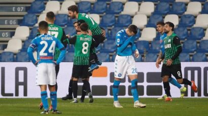 SASSUOLO Y NAPOLI IGUALAN 3-3 EN PARTIDAZO