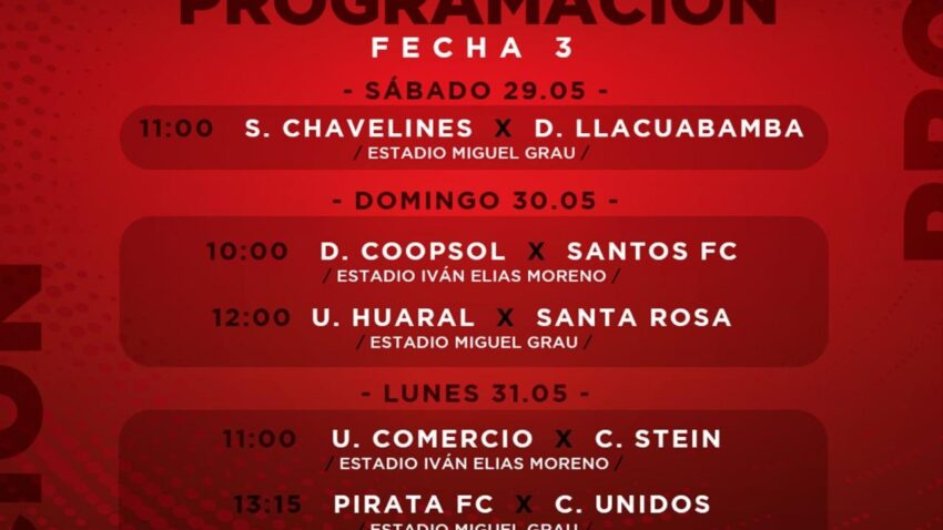 PROGRAMACIÓN JORNADA 3 EN LA LIGA 2