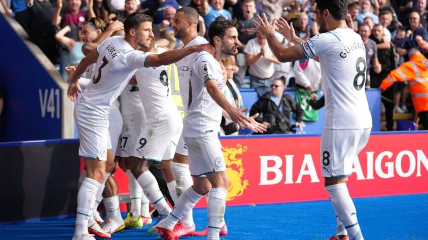 MANCHESTER CITY VENCE A LEICESTER