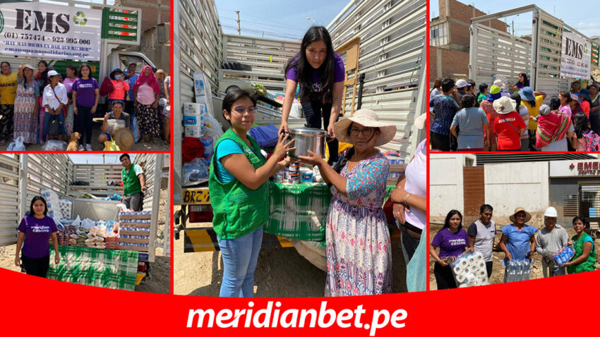 Meridianbet llevó ayuda a los afectados por el huaico en el sector Jicamarca