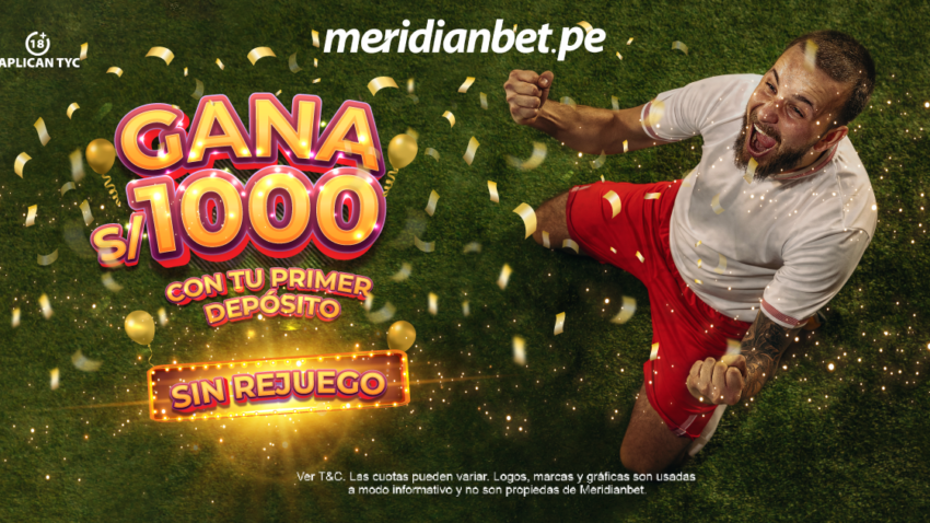 Meridianbet: ¡Gana hasta S/. 1000 con tu primer depósito y SIN ROLLOVER!