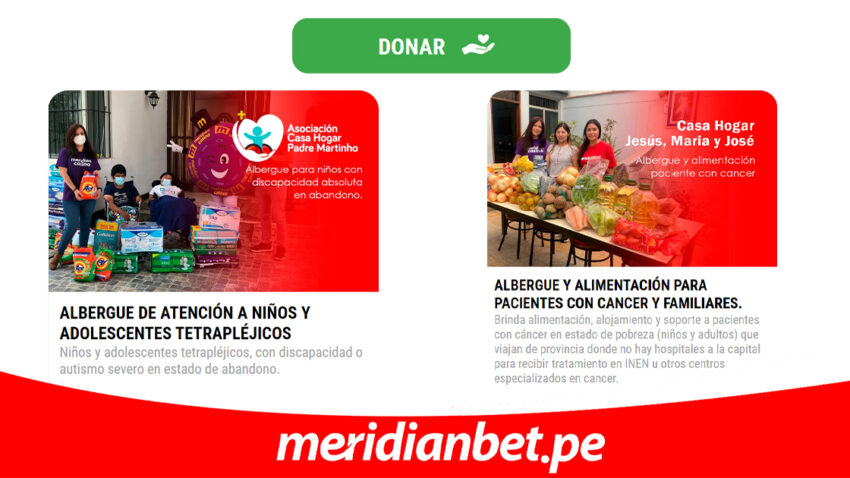 MERIDIANBET EVOLUCIONA CON SU BOTÓN DE DONACIONES