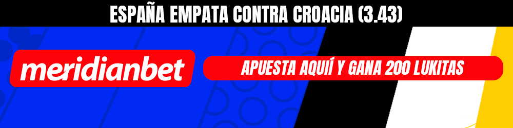 Cuota España vs Croacia Meridianbet