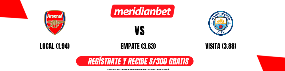 Arsenal vs Manchester City - cuotas Meridianbet.