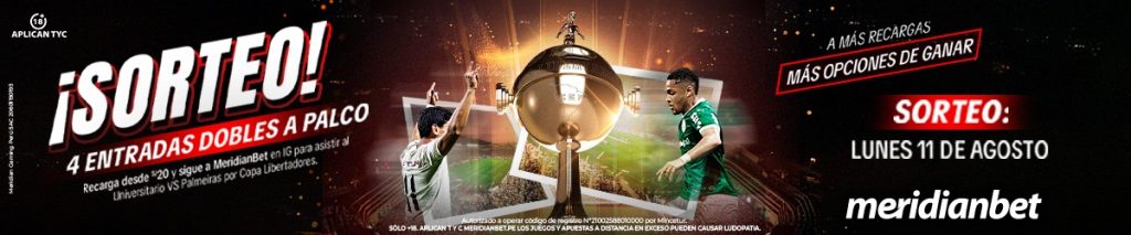 Banner - Sorteo palco Universitario vs Palmeiras por octavos de final de la Copa Libertadores.