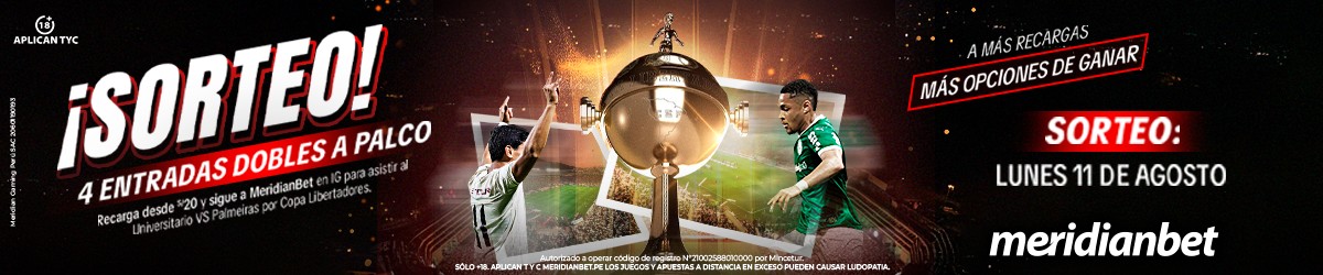 Gana una entrada doble a palco para ver el Universitario vs Palmeiras gracias a Meridianbet.