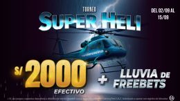 Diviértete en la Lluvia de efectivo en el Torneo Super Heli de Meridian Casino