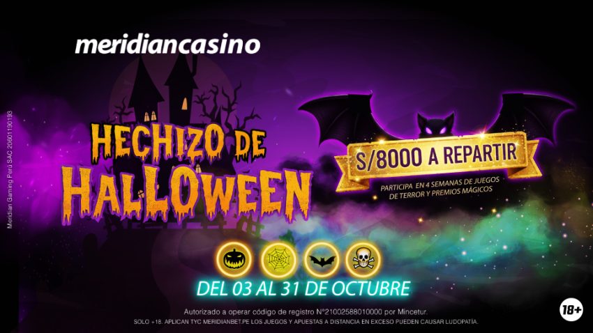 Gana muchos premios en efectivo por arte de magia con el Hechizo de Halloween de Meridian Casino