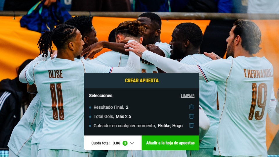 Cuotas de Colombia vs. Francia por amistoso.