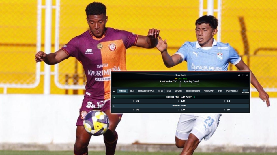 Cuotas de Los Chankas vs. Sporting Cristal.
