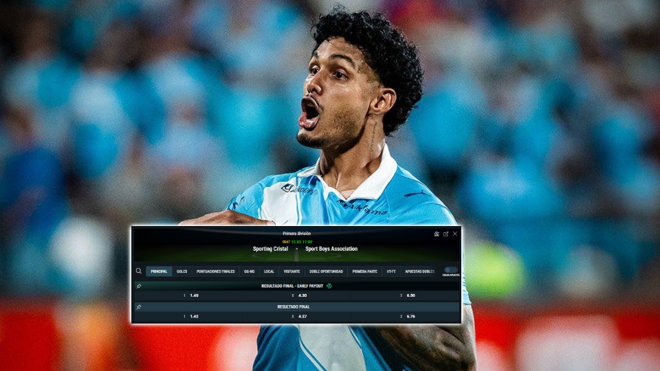 Cuotas de Sporting Cristal vs. Sport Boys.